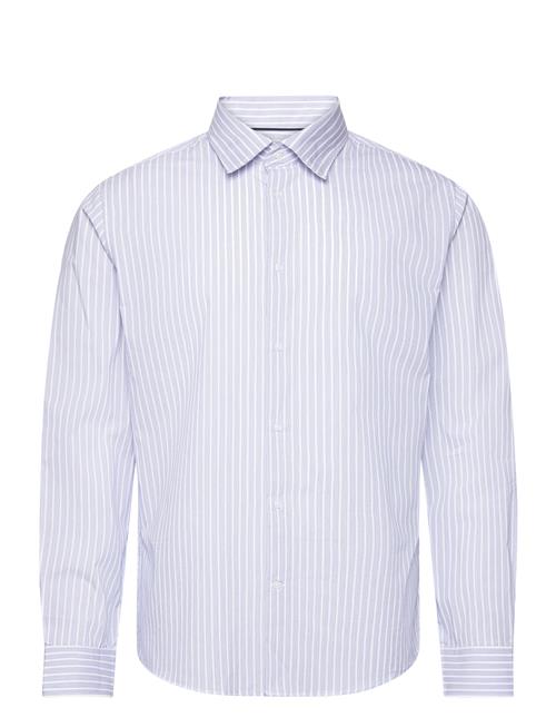 Mango Stretch Fabric Slim-Fit Striped Shirt Mango Blue