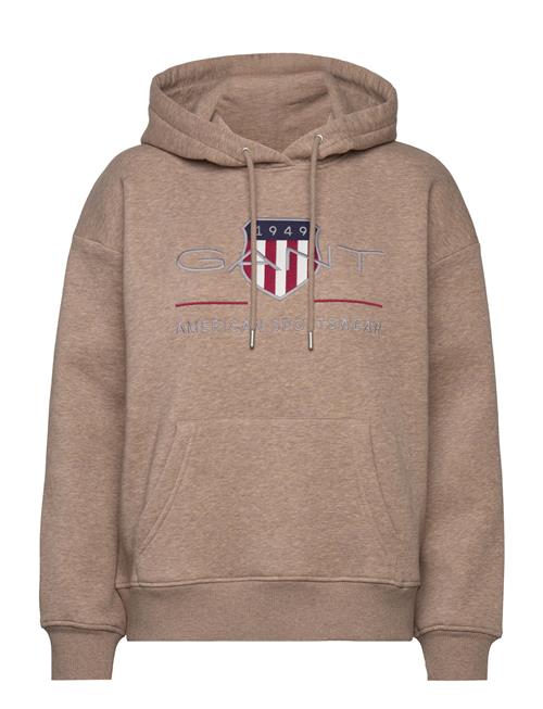 Se GANT Rel Archive Shield Hoodie GANT Brown ved Booztlet