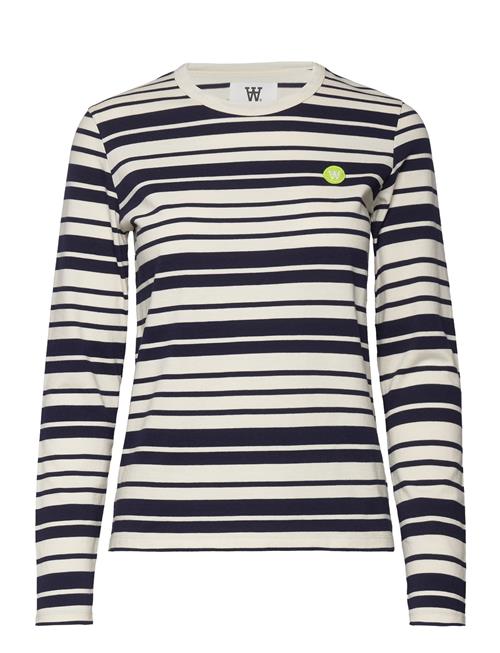 Double A by Wood Wood Moa Stripe Long Sleeve Double A By Wood Wood Navy