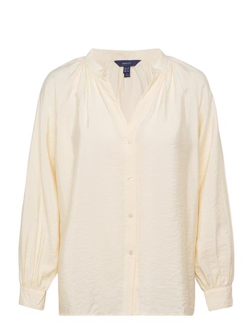 Se GANT D1. Stand Collar Blouse GANT Cream ved Booztlet