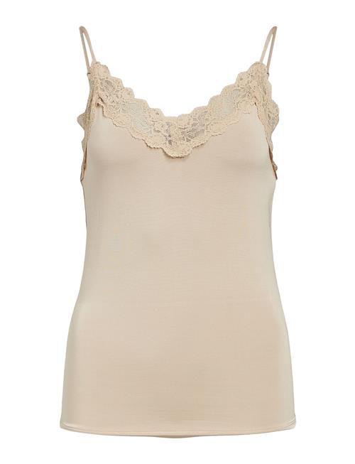 Object Objleena New Lace Singlet Noos Object Beige