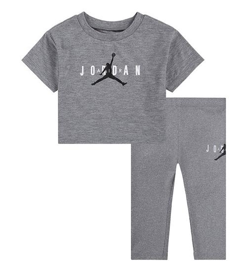 Se Jordan Jordan T-Shirt/Leggings - GrÃ¥meleret m. Logo ved KidsWorld