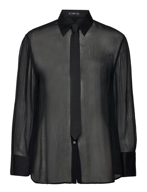 Mango Tie Shirt With Satin Details Mango Black