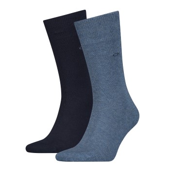 Calvin Klein Legwear Calvin Klein Strømper 2P Carter Casual Flat Knit Sock Marine/Blå Str 39/42 Herre