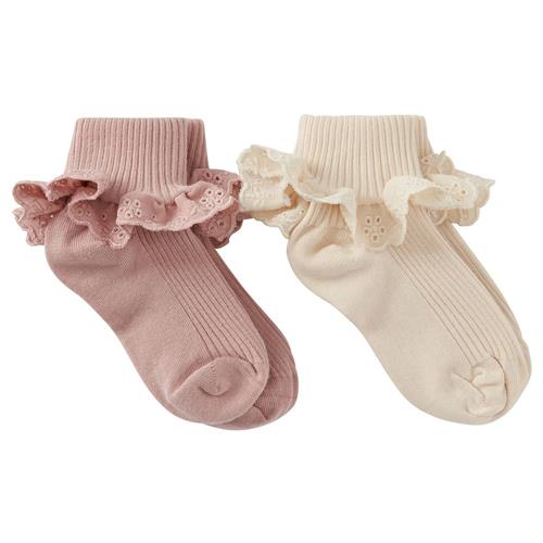 Se Buddy & Hope 2-pak GOTS Adina Strømper Lyserøde | Lyserød | 16-19 EU ved Babyshop