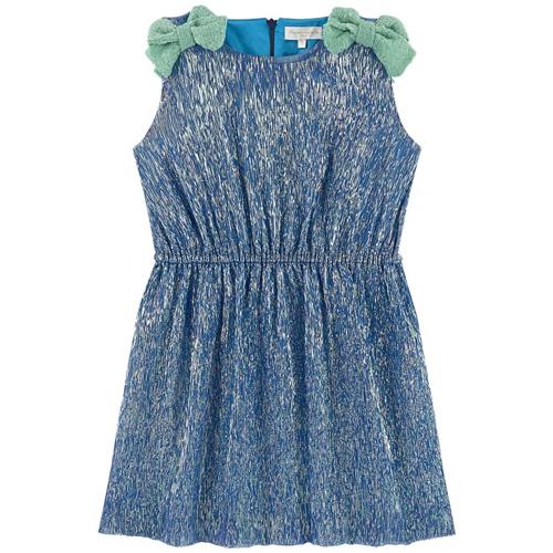 Se Bleu comme gris Lamé Silk Dress Blue | Blå | 10 years ved Babyshop