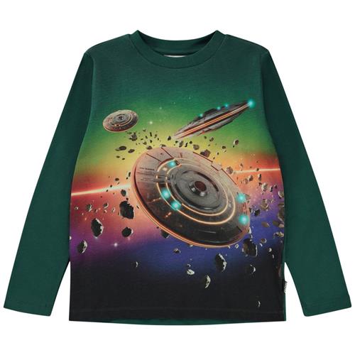 Molo GOTS Reif Langærmet T-shirt Rainbow Space | Grønn | 98 cm