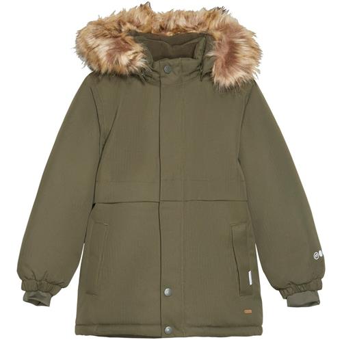 Se Minymo Vinterjakke Olive Night | Grønn | 104 cm ved Babyshop