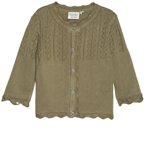 Se Minymo Cardigan Aloe | Grønn | 56 cm ved Babyshop