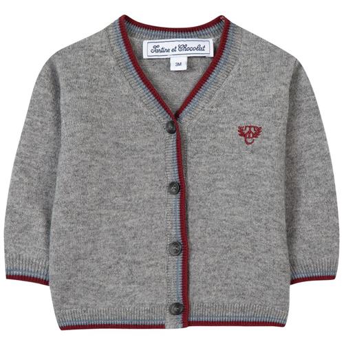 Se Tartine et Chocolat City Babycardigan Grå | Grå | 12 months ved Babyshop