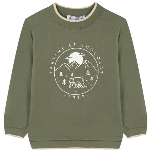 Tartine et Chocolat Sweatshirt Med Tryk Grøn | Grønn | 8 years