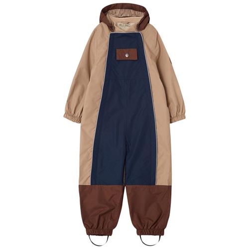 Kuling Milano Kontrastfarvet Skaloverall Navy/Dark Brown/Sand | Marine blå | 80 cm