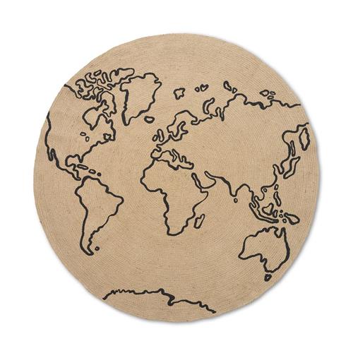 Se ferm LIVING Jute Tæppe World | Beige | 0 ved Babyshop