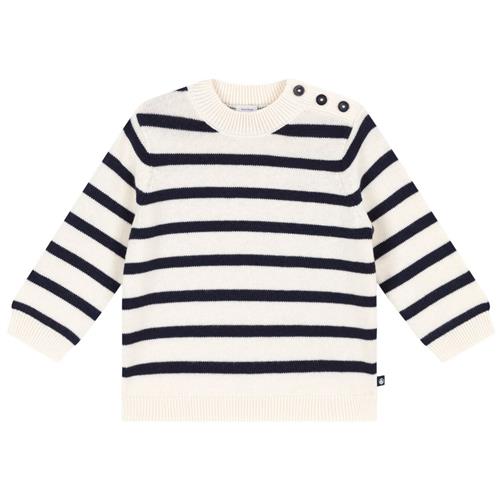 Se Petit Bateau Stribet Strikket Trøje Cremefarvet |  | 3 months ved Babyshop