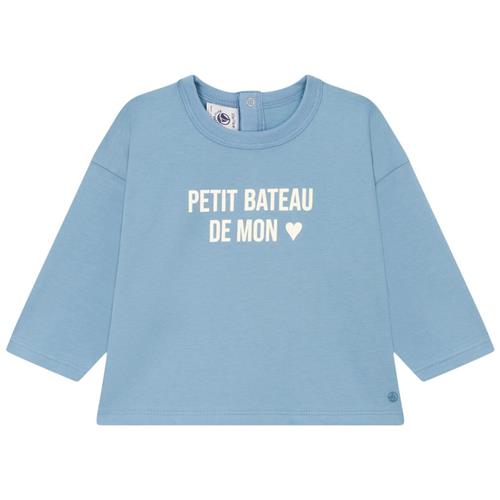 Petit Bateau Langærmet T-shirt Med Tryk Blå | Blå | 18 months