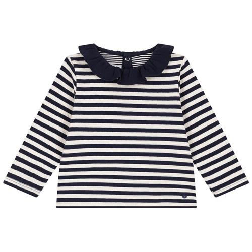 Se Petit Bateau Stribet Langærmet T-shirt Navyblå | Marine blå | 6 months ved Babyshop