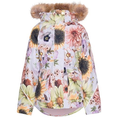 Se Molo Cathy Jakke Retro Flowers | Lyserød | 134 cm ved Babyshop