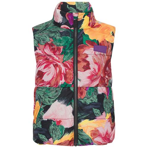 Se Molo Heike Puffervest Painted Flowers | Lilla | 116 cm ved Babyshop