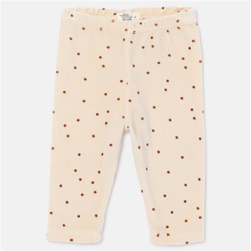 Cozmo Polka Dot Velour Baby Leggings Stone |  | 12 months