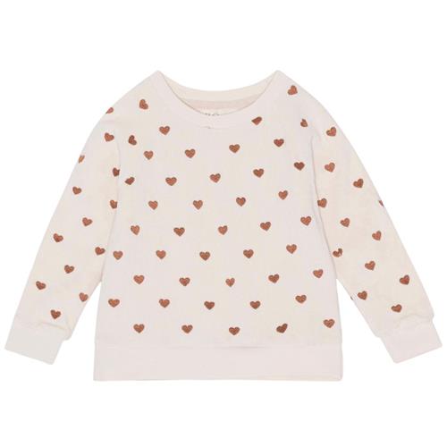 Se Flöss Pluto Hjertemønstret Sweatshirt Cremefarvet |  | 80 cm ved Babyshop