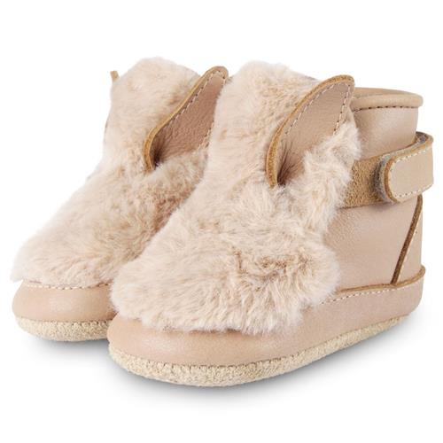 Se Donsje Amsterdam Richy Fluffy Bunny Tøffeler Beige | Beige | 0-6 months ved Babyshop