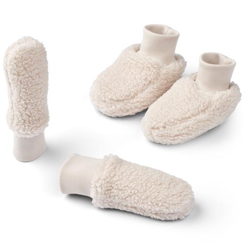 Liewood Osman Sæt Med Tøffeler Og Vanter Sandy 6-9 Months  Creme  6-9 måneder  Unisex