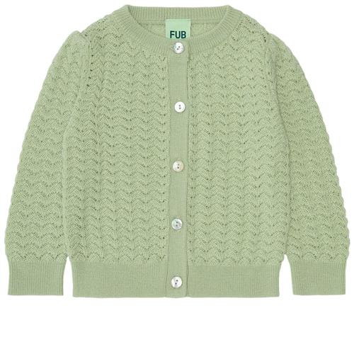 Se FUB Cardigan Med Pointelledetaljer Pistachio | Grønn | 62 cm ved Babyshop