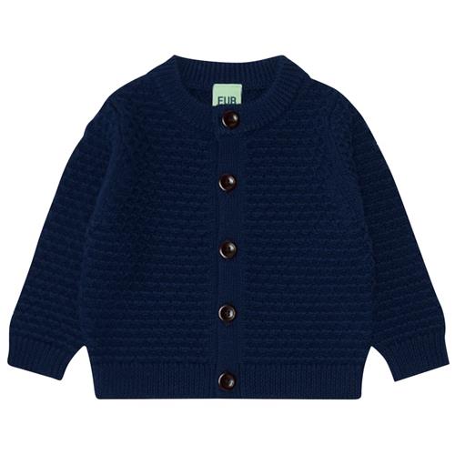 Se FUB Strikket Babycardigan Navyblå | Marine blå | 68 cm ved Babyshop