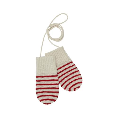 Se FUB Stribede Vanter I Uld Ecru/Pure Red |  | 56/68 cm ved Babyshop