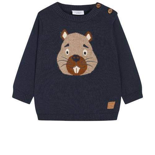 Se Hust&Claire Pilou Pullover Trøje Blue Night | Blå | 80 cm ved Babyshop