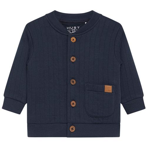 Se Hust&Claire Cliff Cardigan Blue Night | Blå | 80 cm ved Babyshop