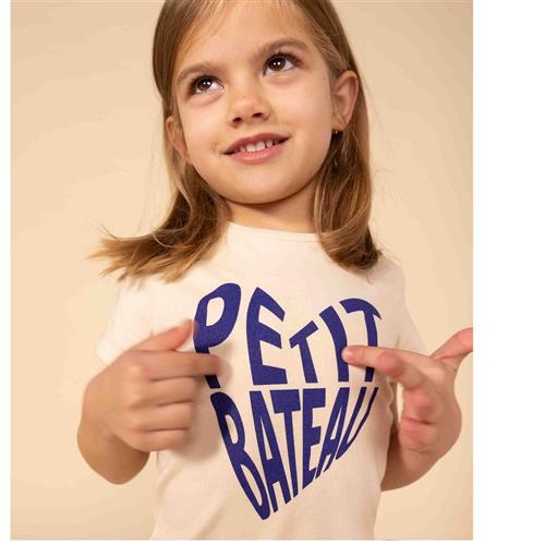 Petit Bateau Logo T-shirt Cremefarvet | Beige | 6 years