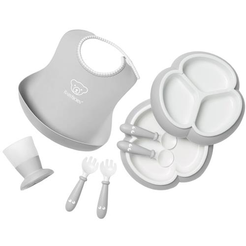 BabyBjörn Middagssæt Med Hagesmæk Grå One Size  Grå  One Size  unisex