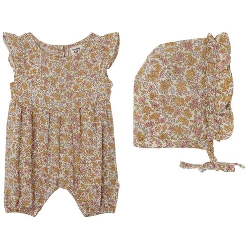 Buddy & Hope GOTS Sigrid Blomstret Romper Med Solhat Wildflowers |  | 62/68 cm