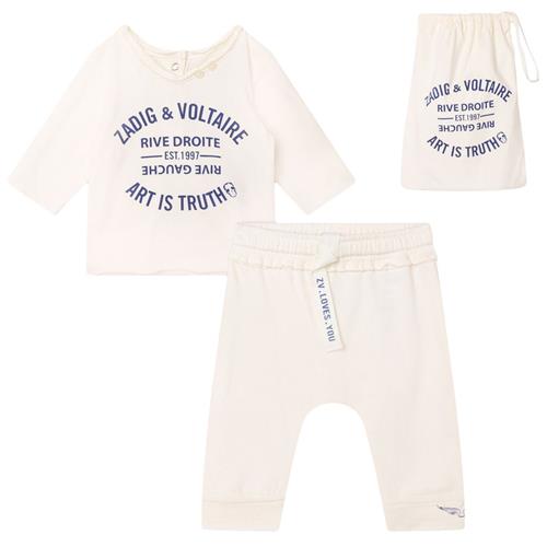 Se Zadig & Voltaire Logo Joggesæt Elfenben |  | 3 months ved Babyshop