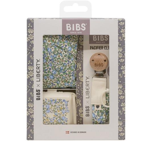 Se BIBS BIBS x Liberty Gavesæt Elfenben | Hvid | 0-3 ved Babyshop