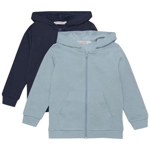 Se Minymo 2-pak Basic Hættetrøjer Ashley Blue | Blå | 98 cm ved Babyshop