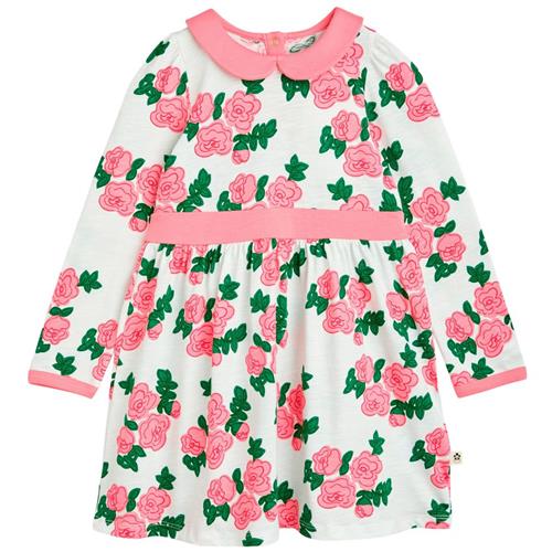 Se Mini Rodini GOTS Roses Blomstret Kjole Hvid | Lyserød | 104/110 cm ved Babyshop