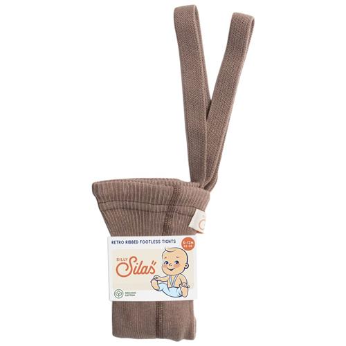 Se Silly Silas GOTS Fodsløse strømpebukser Granola | Brun | 6-12 months ved Babyshop