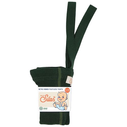 Se Silly Silas GOTS Fodsløse strømpebukser Dark Forest Green | Grønn | 6-12 months ved Babyshop