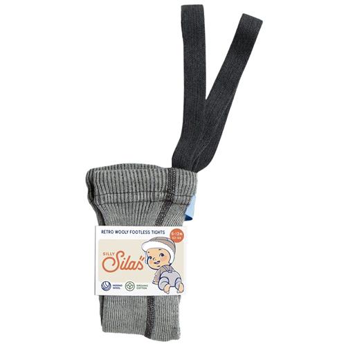 Se Silly Silas Wooly Fodsløse Strømpebukser Granite Grey | Grå | 3-4 years ved Babyshop