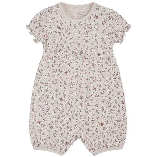 Se Hust&Claire Mulu Mønstret Romper Wheat Melange | Beige | 62 cm ved Babyshop