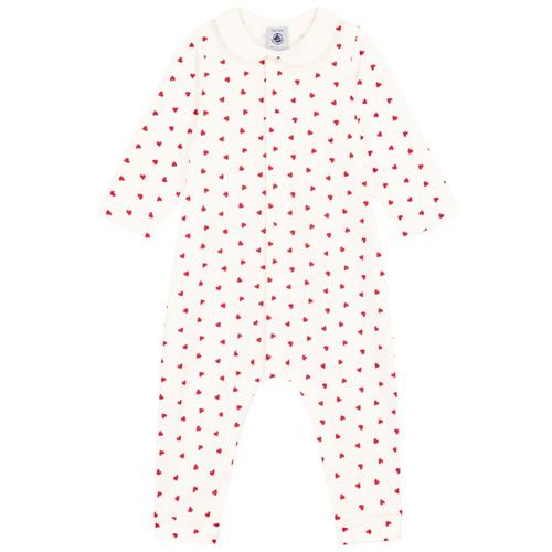 Se Petit Bateau Hjertemønstret Heldragt Cremefarvet |  | 6 months ved Babyshop