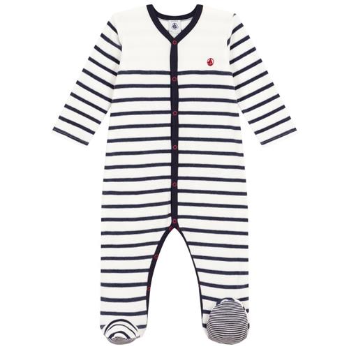 Petit Bateau Stribet Sparkedragt Cremefarvet |  | 24 months