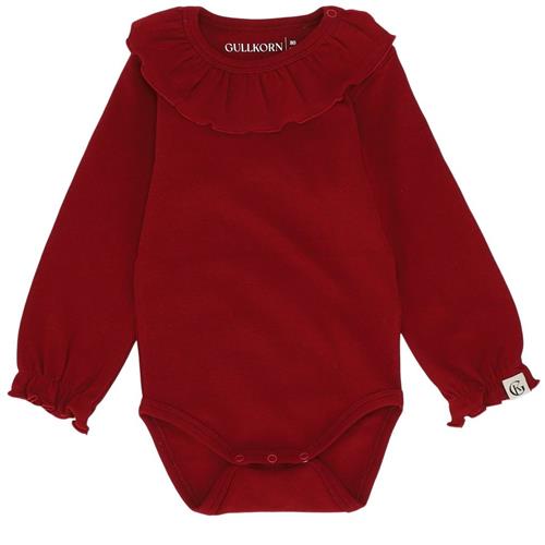 Se Gullkorn Design Sonja Babybody Deep Red | Rød | 68 cm ved Babyshop