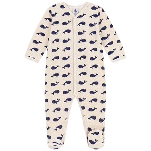 Se Petit Bateau Mønstret Sparkedragt Beige | Beige | 18 months ved Babyshop