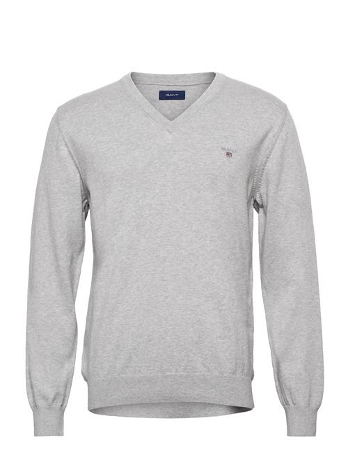 Se GANT Cotton V-Neck GANT Grey ved Booztlet