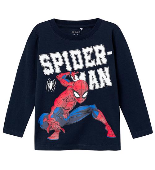 Se Name It Bluse - NmmNaza Spiderman - Noos - Dark Sapphire ved KidsWorld