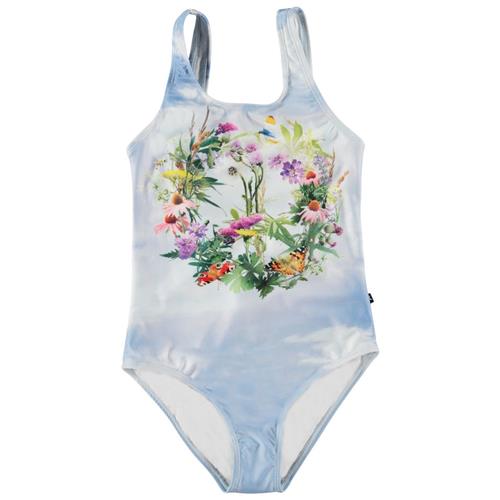 Se Molo Nika Badedragt Flower Peace | Blå | 98 cm ved Babyshop