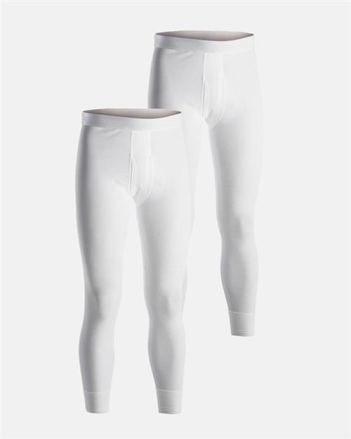 Long johns med gylp "rib" 2-pak | 100 økologisk bomuld | Hvid